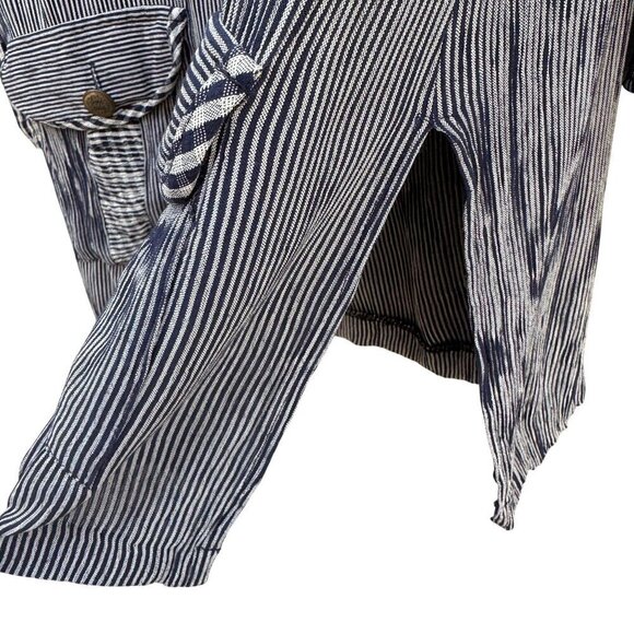 Caribe Vintage Womens Gingham Striped Sleeveless Top Button High Collar Jacket S - Picture 9 of 12